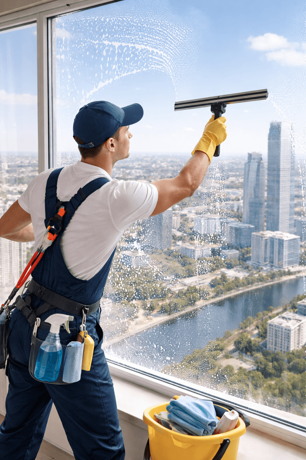 Мойка окон в многоэтажке: безопасность и качество