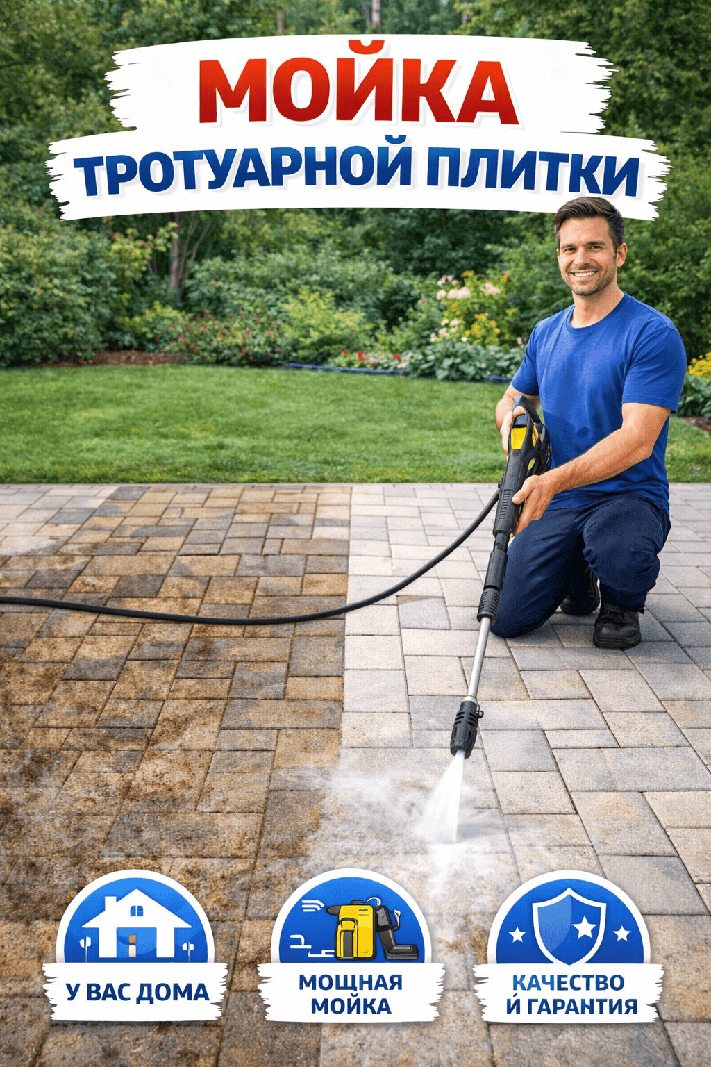 Мойка тротуарной плитки